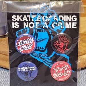 🛍3 For $18🛍Santa Cruz Skateboarding Button Pin Set